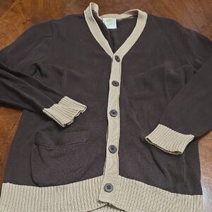 Crazy 8 Kids Brown Cardigan with Tan Trim